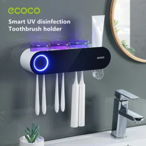 Ecoco E2110 Smart UV Toothbrush Sterilizer - Dispenser Odol Otomatis & Holder Sikat Gigi Anti Bakteri