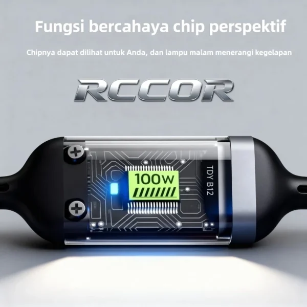 Detail material zinc alloy pada kepala kabel fast charging 100W