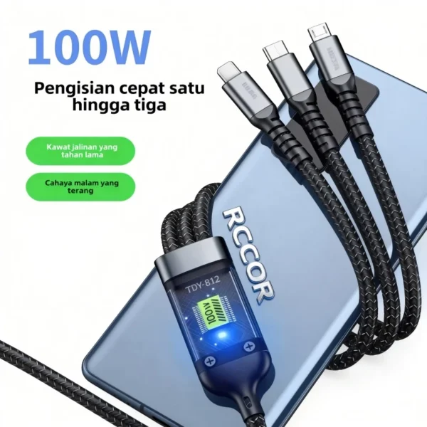 Kabel charger 3 in 1 universal kompatibel berbagai perangkat