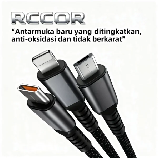 Detail LED indicator pada kabel charger 100W RCCOR