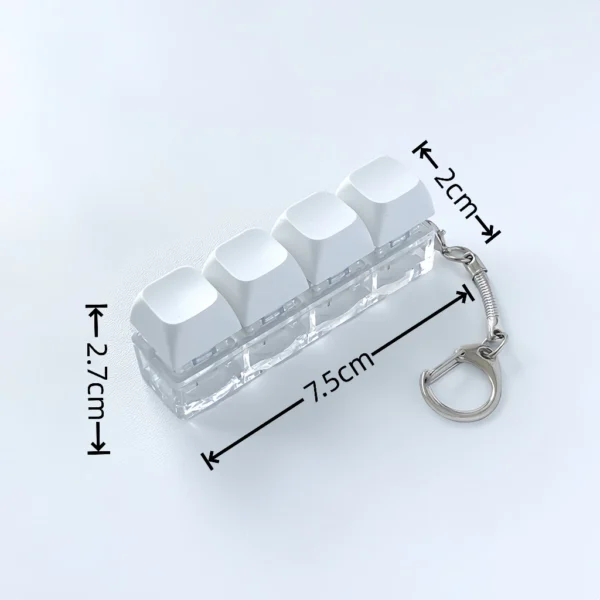 Isi paket keychain mechanical keyboard lengkap dengan ring gantungan